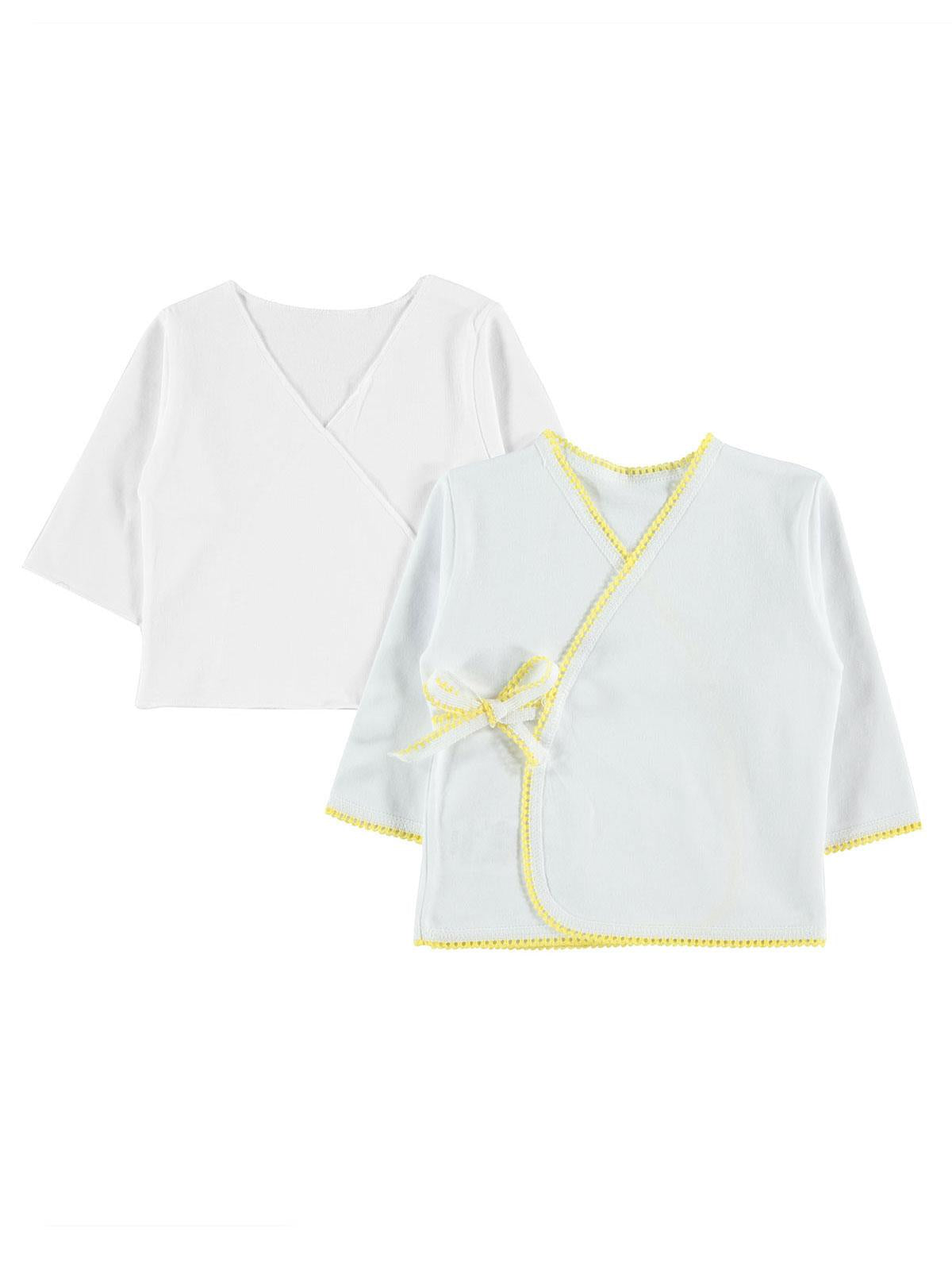 Civil Baby a Renkli Dantelli Unisex İç Dış Zıbın Takımı - Sarı