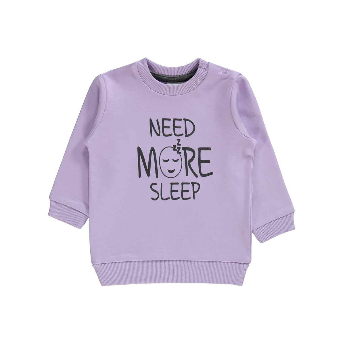 Civil Baby Need More Sleep Baskılı 6-18 Ay Sweatshirt - Lila