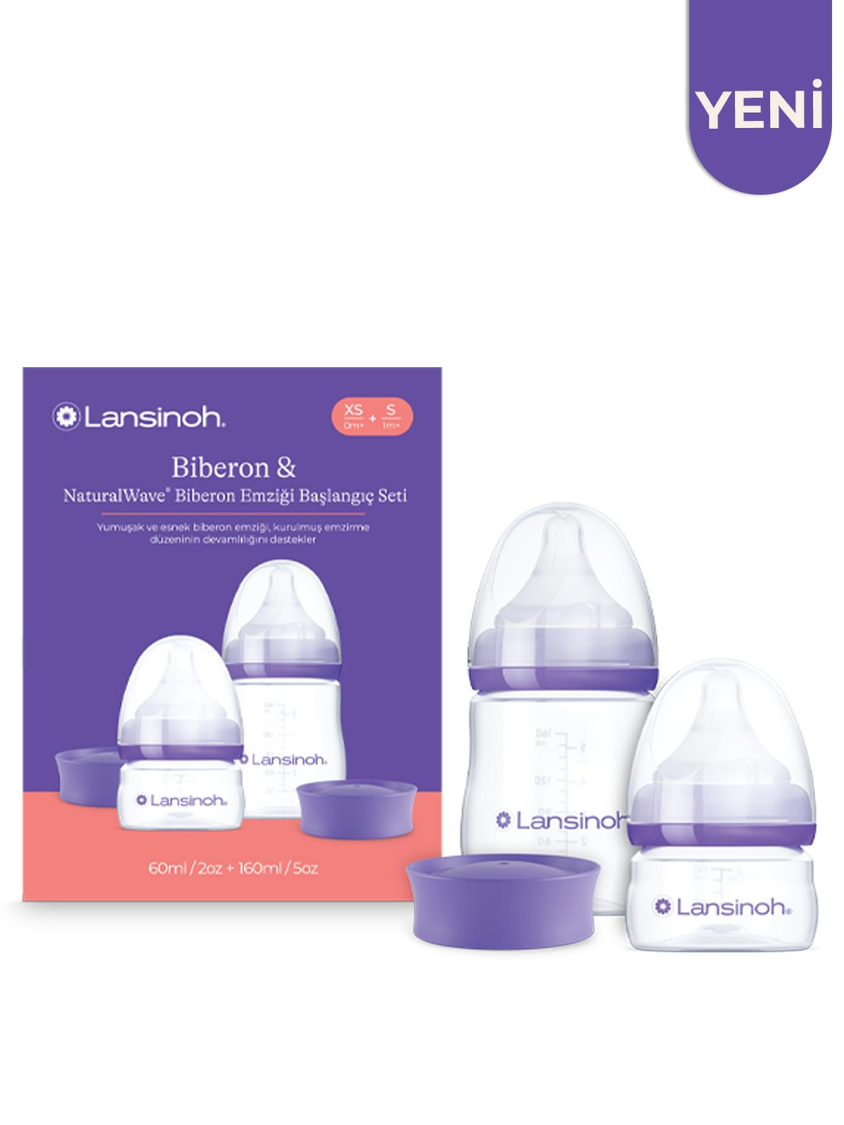 Lansinoh Yenidoğan Biberon Seti (60 ml XS Akış + 160 ml S Akış)