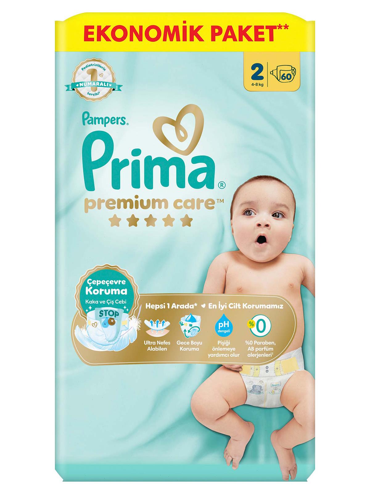 Prima Premium Care Bebek Bezi 2 Beden Mini Jumbo Paket 60 Adet