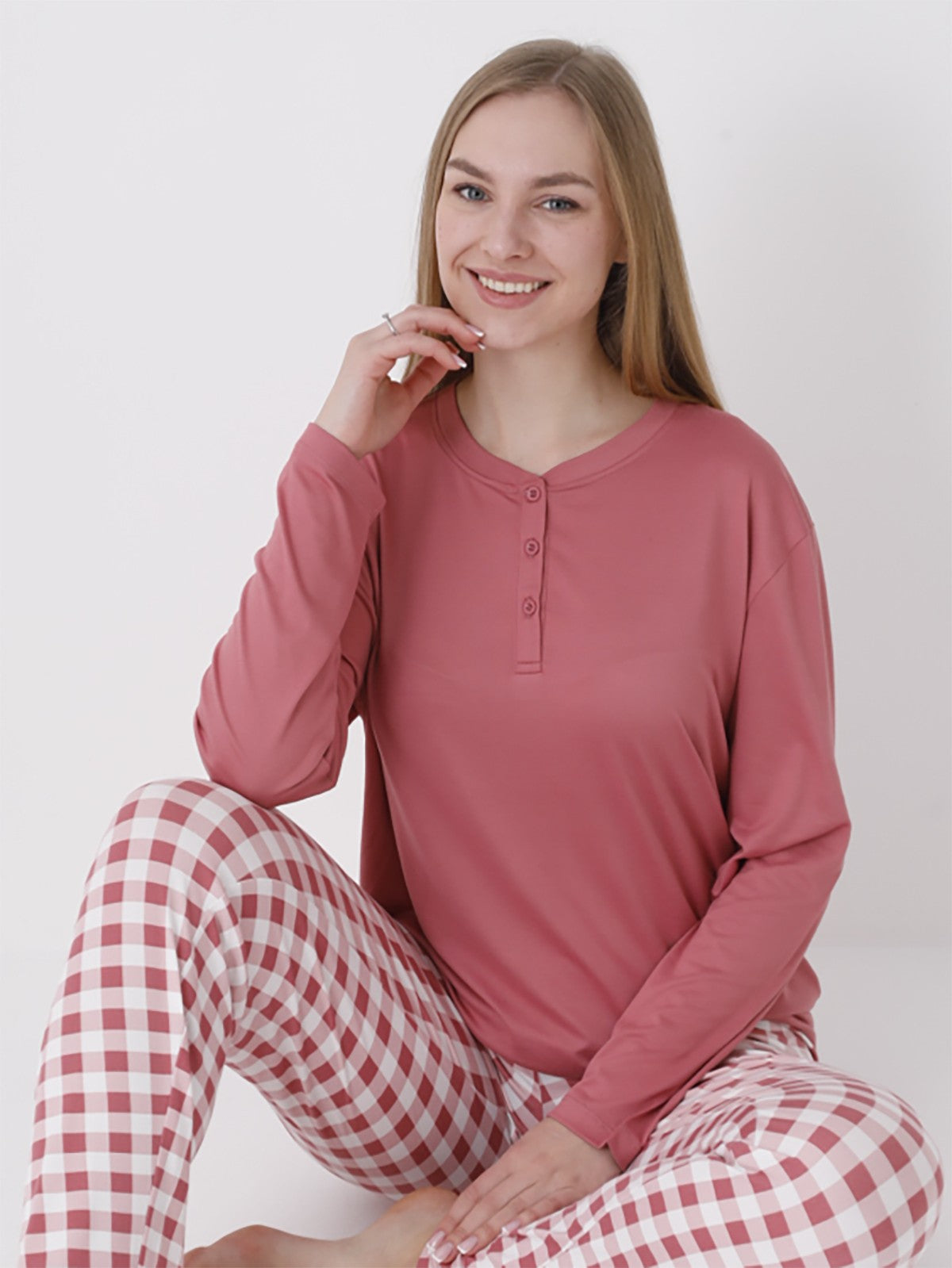 Dofi Kadın Patlı S-XL Pijama Takımı - Turuncu