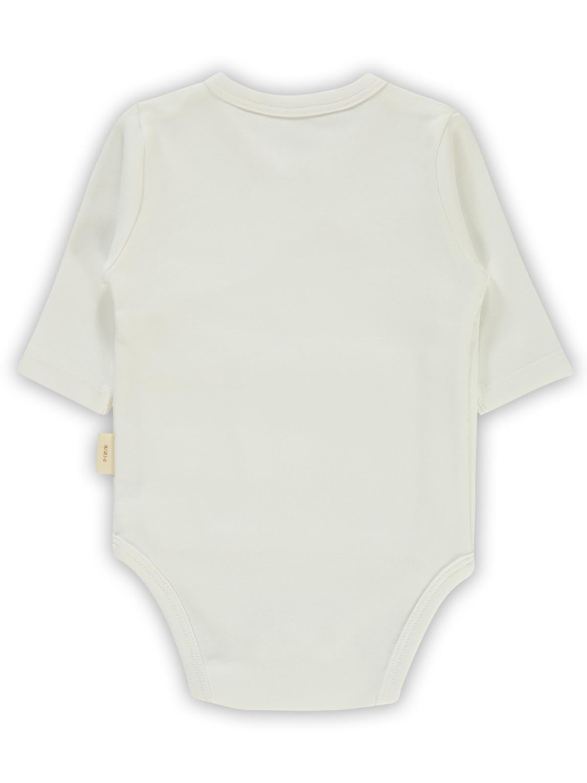 Civil Baby Organik Pamuklu Kruvaze 0-6 Ay Çıtçıtlı Badi - Ekru