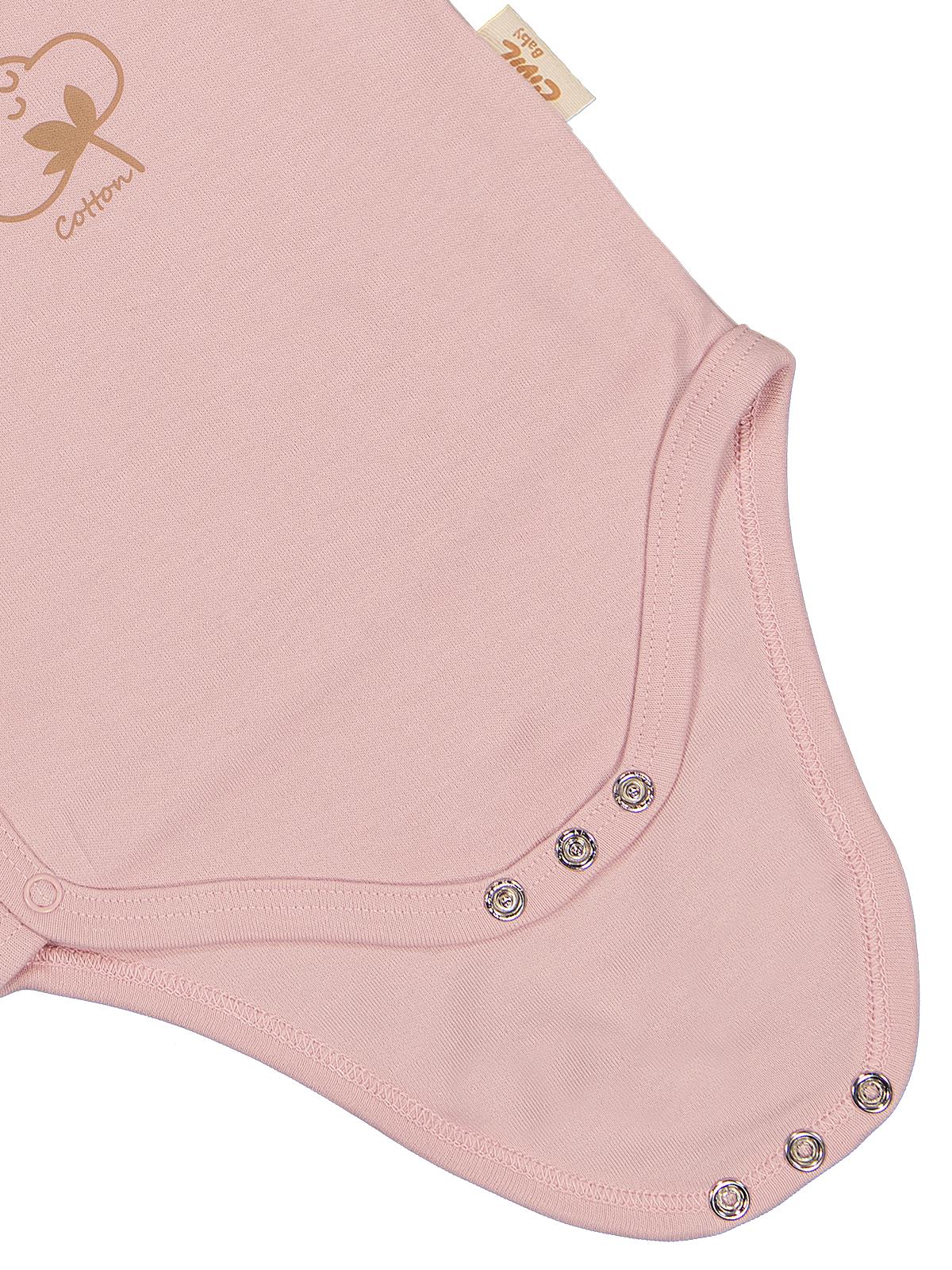 Civil Baby Organik Pamuklu Kruvaze 0-3 Ay Çıtçıtlı Badi - Pembe
