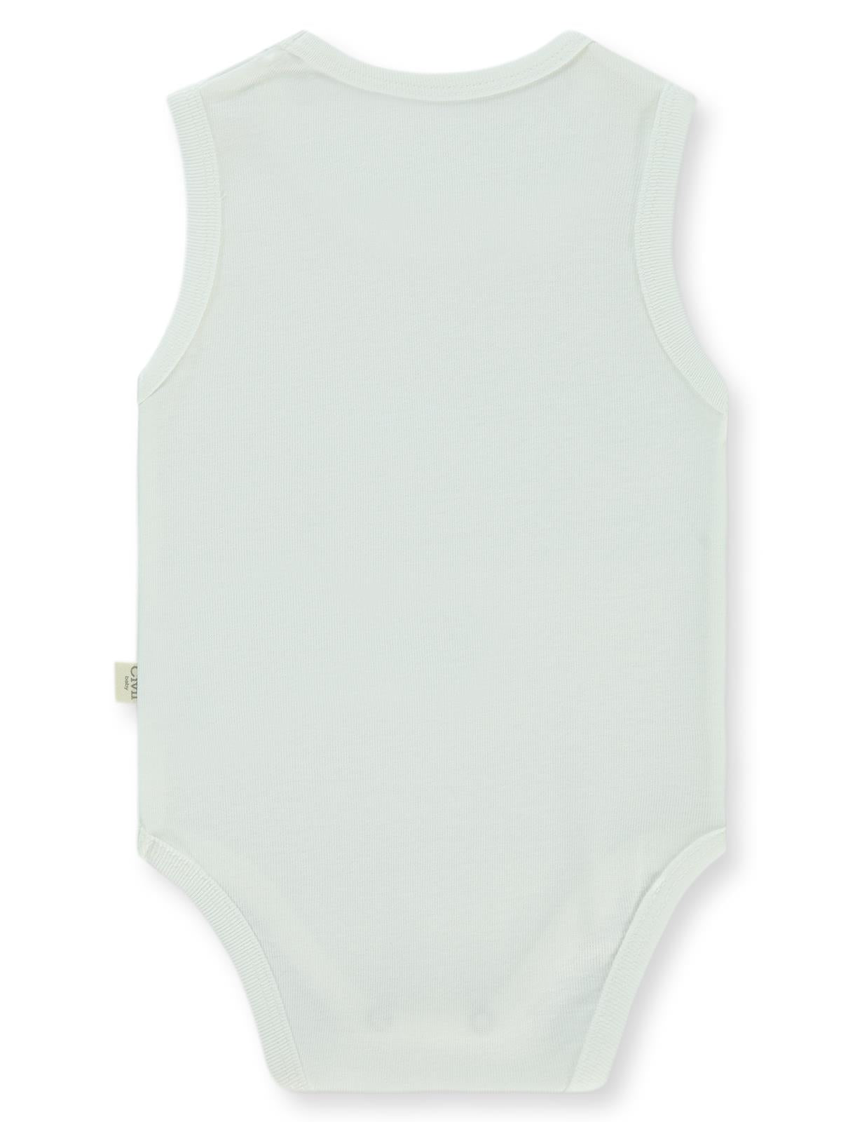 Civil Baby Düz Sıfır Kol Çıtçıtlı Badi - Beyaz
