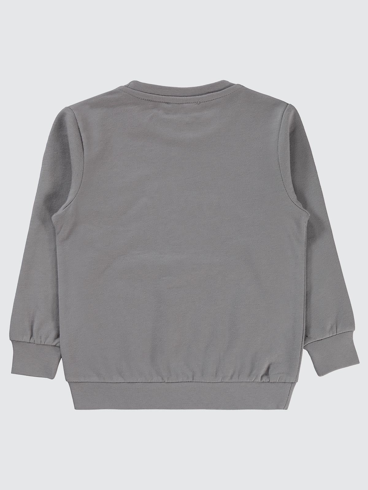 Civil Boys Erkek Çocuk Super Baskılı Sweatshirt | 2 İp Uzun Kol | Okul Kreş ve Günlük Kullanım - Gri