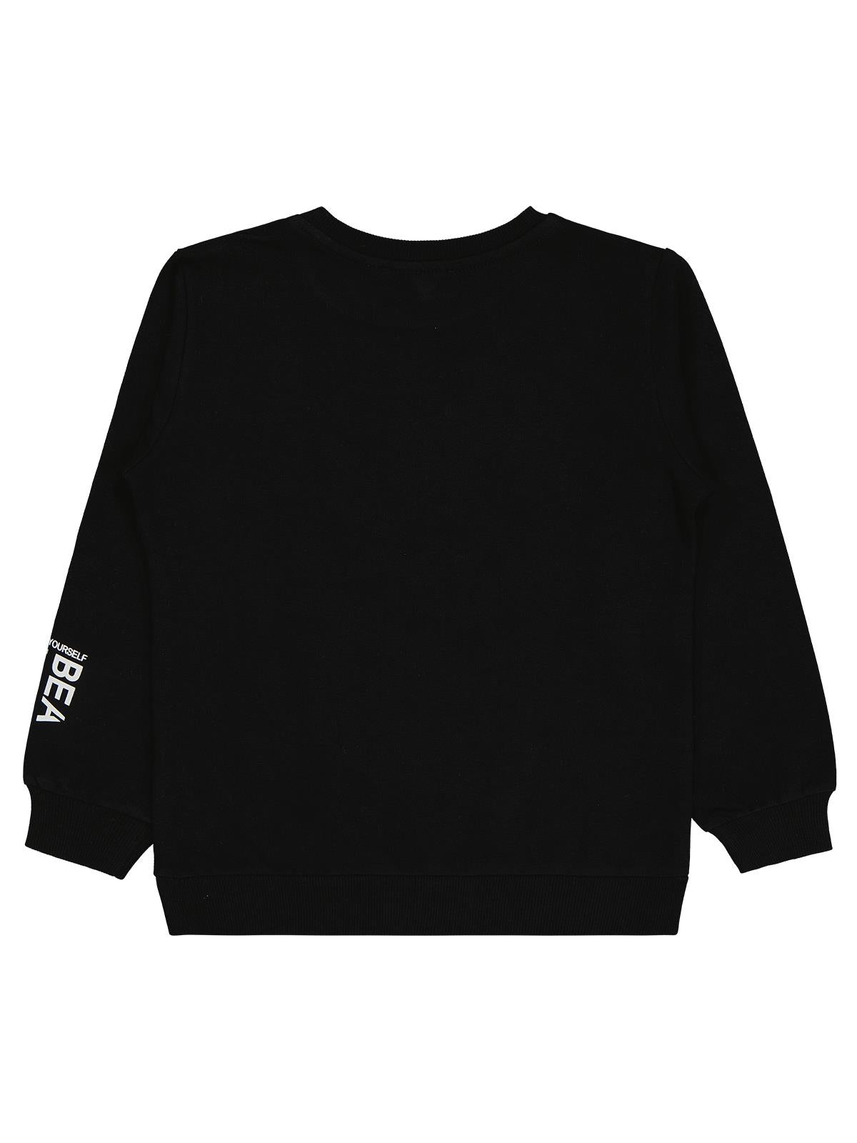 Civil Girls Kız Çocuk Basic Sweatshirt | 2 İp Uzun Kol Bisiklet Yaka | Okul Kreş ve Günlük Kullanım - Siyah