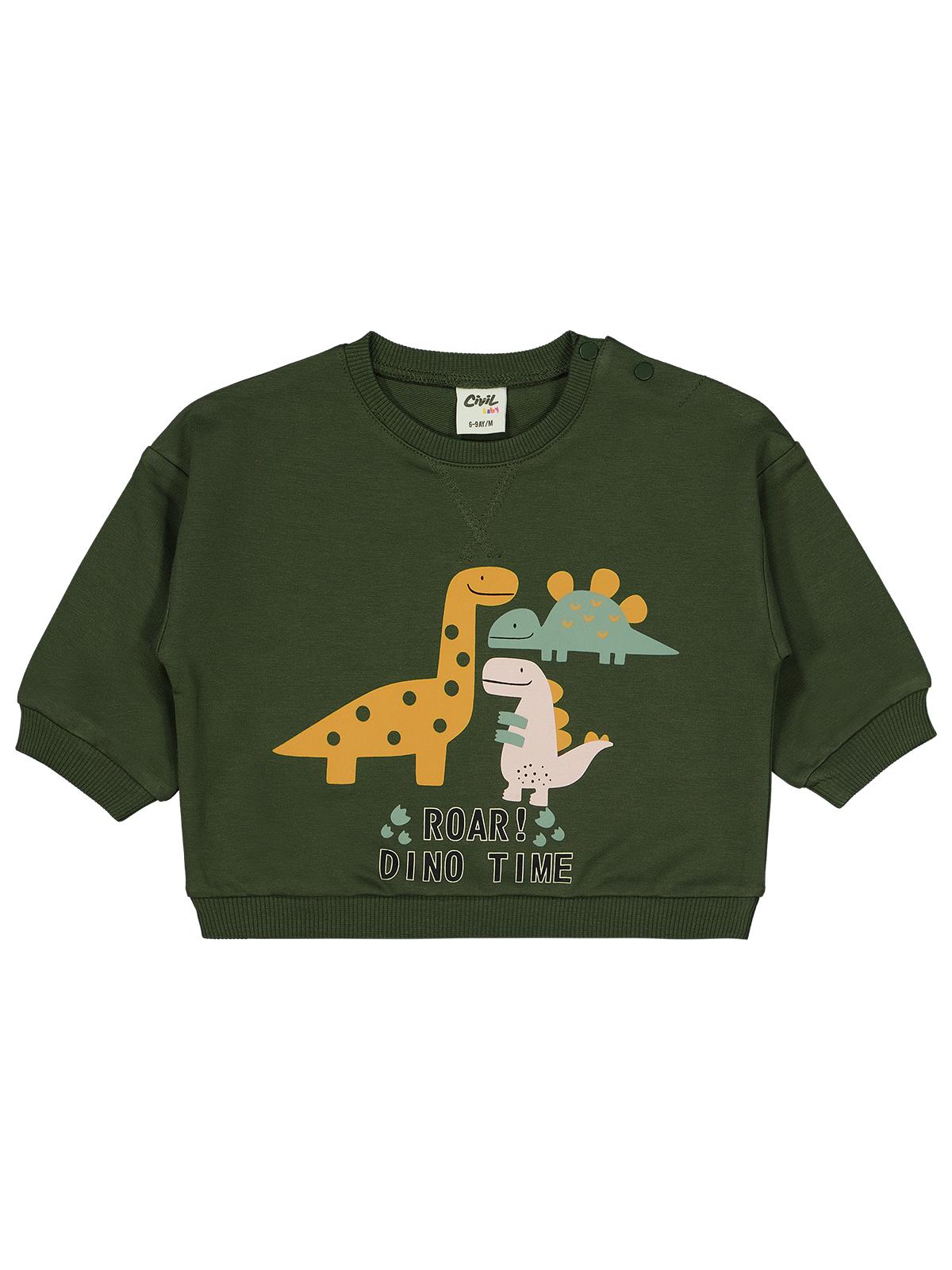Civil Baby Dino Baskılı 6-18 Ay Takım - Yeşil