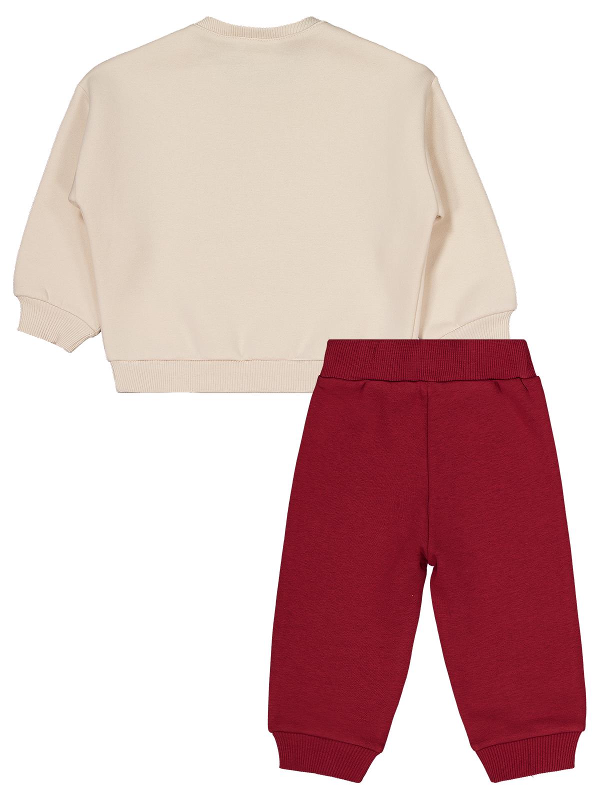 Civil Baby Cool Plan Baskılı 6-18 Ay Takım - Bordo