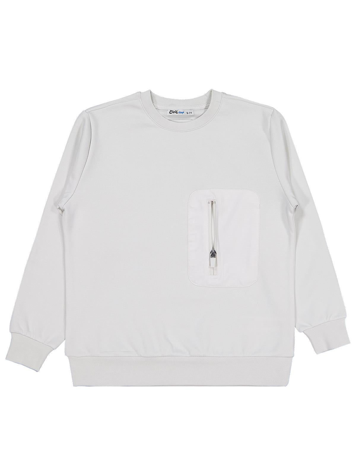 Civil Boys Etiketli - Micro Garnili 10-13 Yaş Sweatshirt - Gri