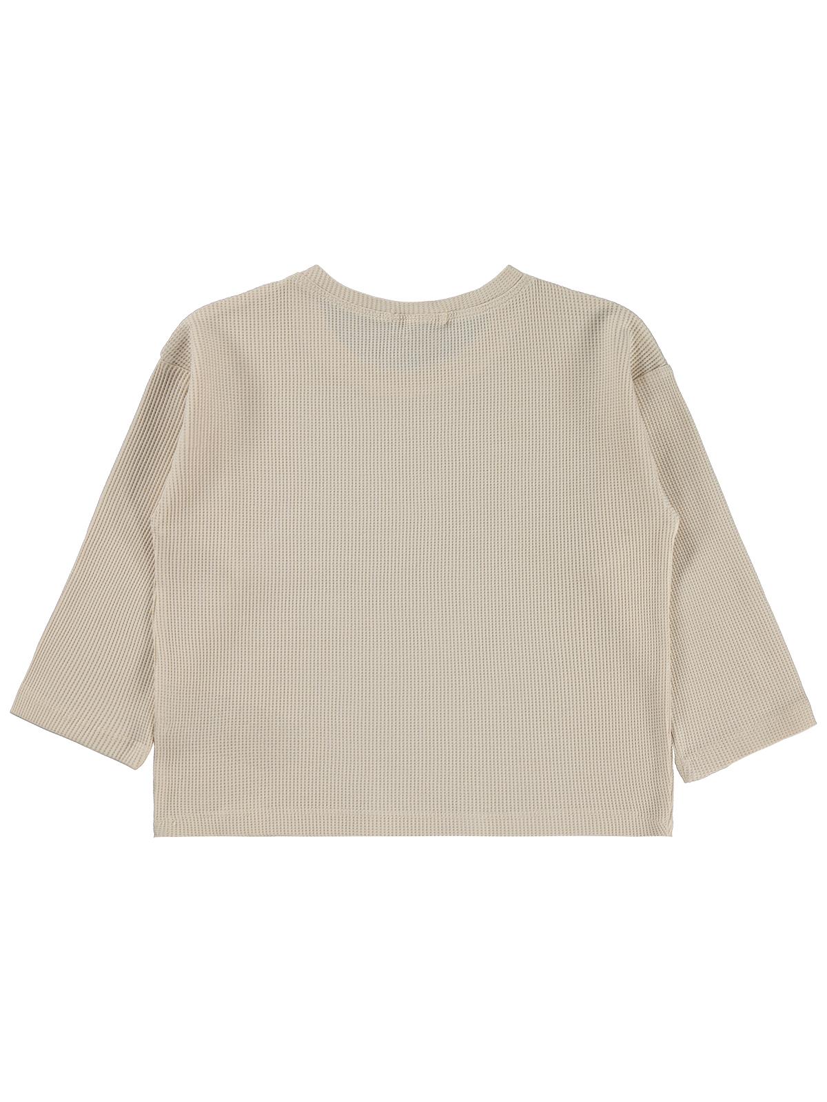 Civil Erkek Çocuk Basic Sweatshirt | Waffle Uzun Kol Bisiklet Yaka | Okul Kreş ve Günlük Kullanım - Bej