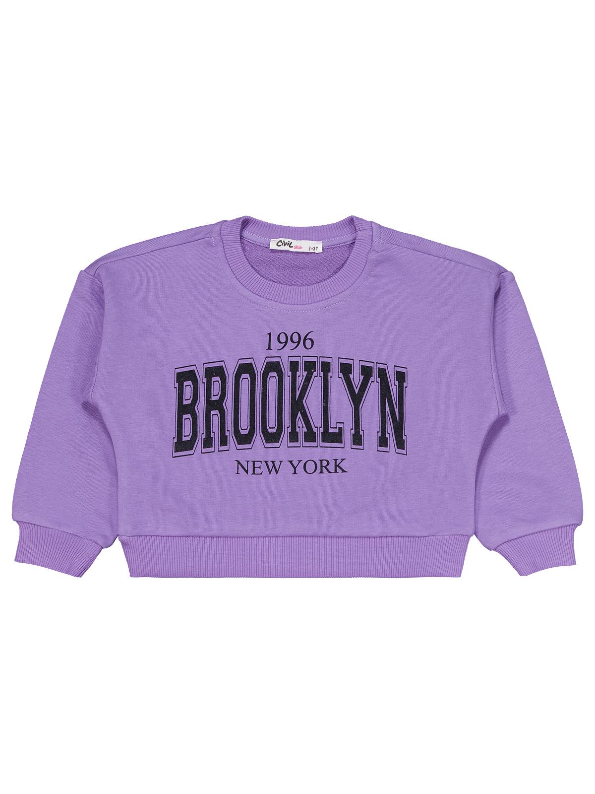 Civil Girls Kız Çocuk Brooklyn Baskılı Eşofman Takımı | Okul Kreş ve Günlük Kullanım - Lila