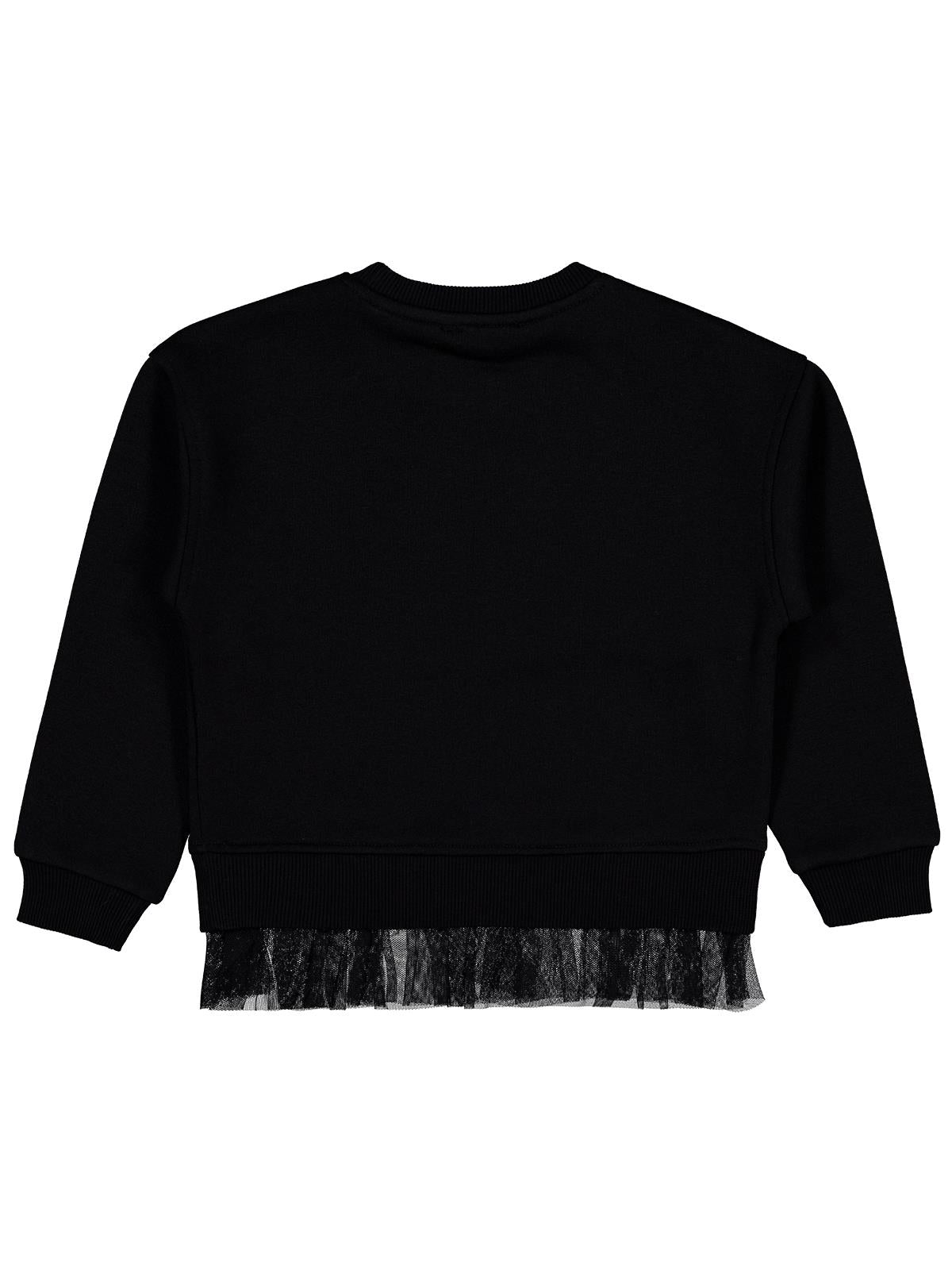 Civil Girls Yıldız Baskılı 6-9 Yaş Sweatshirt - Siyah