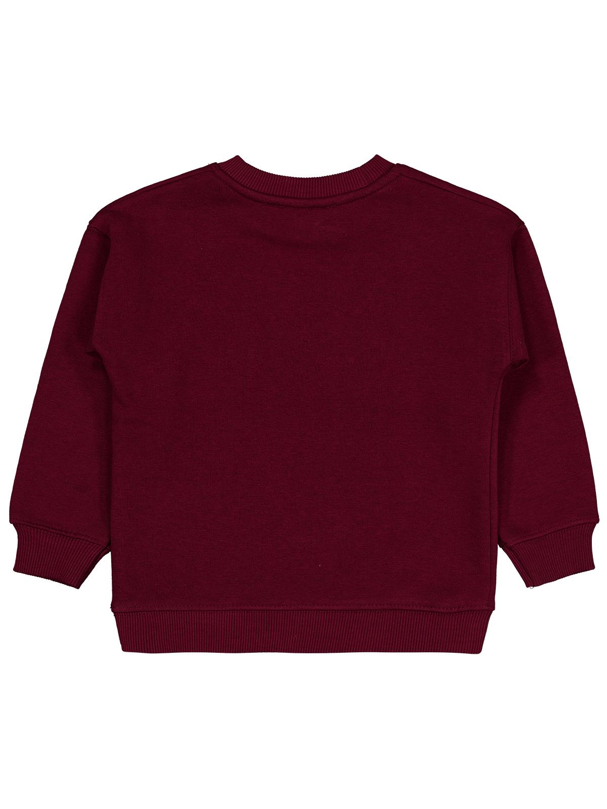 Civil Girls Kız Çocuk POSSITIVE Baskılı Sweatshirt | 3 İp Uzun Kol | Okul Kreş ve Günlük Kullanım - Bordo