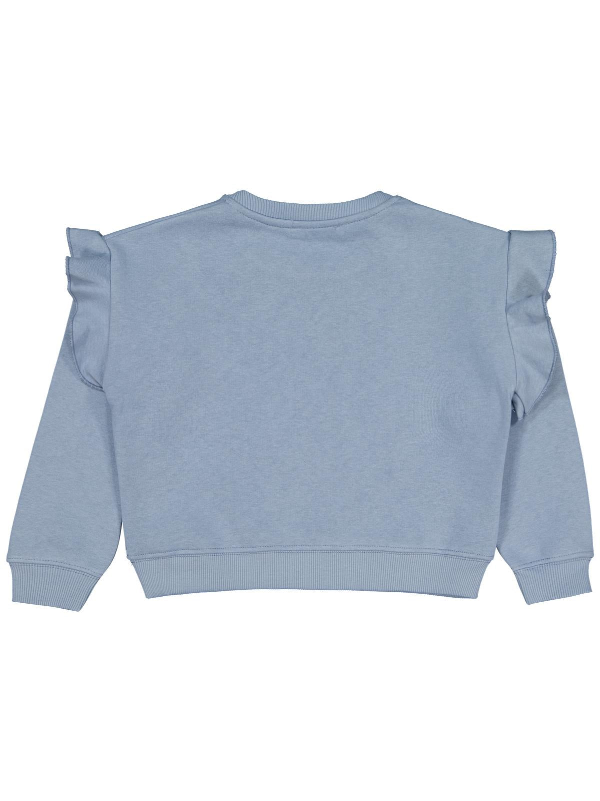 Civil Girls Kız Çocuk Kelebek Baskılı Sweatshirt | 3 İp Uzun Kol | Okul Kreş ve Günlük Kullanım - Mavi