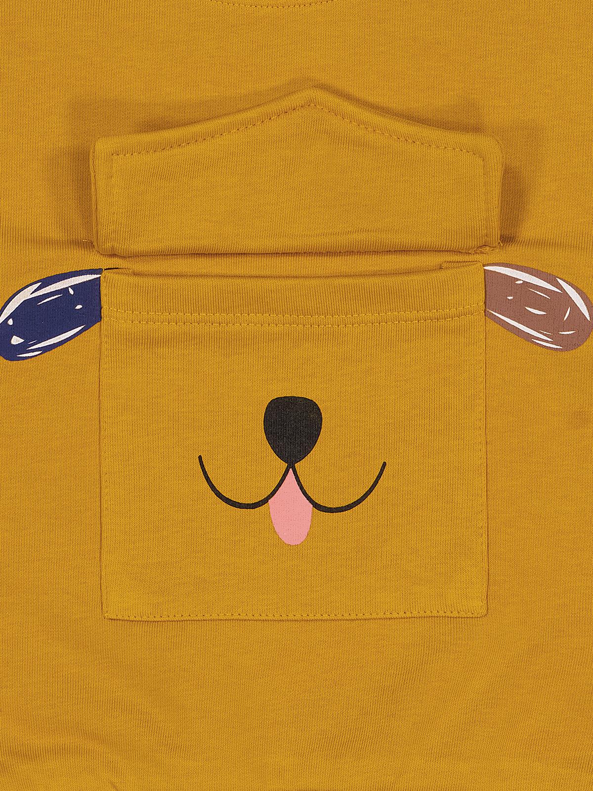 Civil Boys Cep Köpek Nakışlı 2-5 Yaş Sweatshirt - Hardal