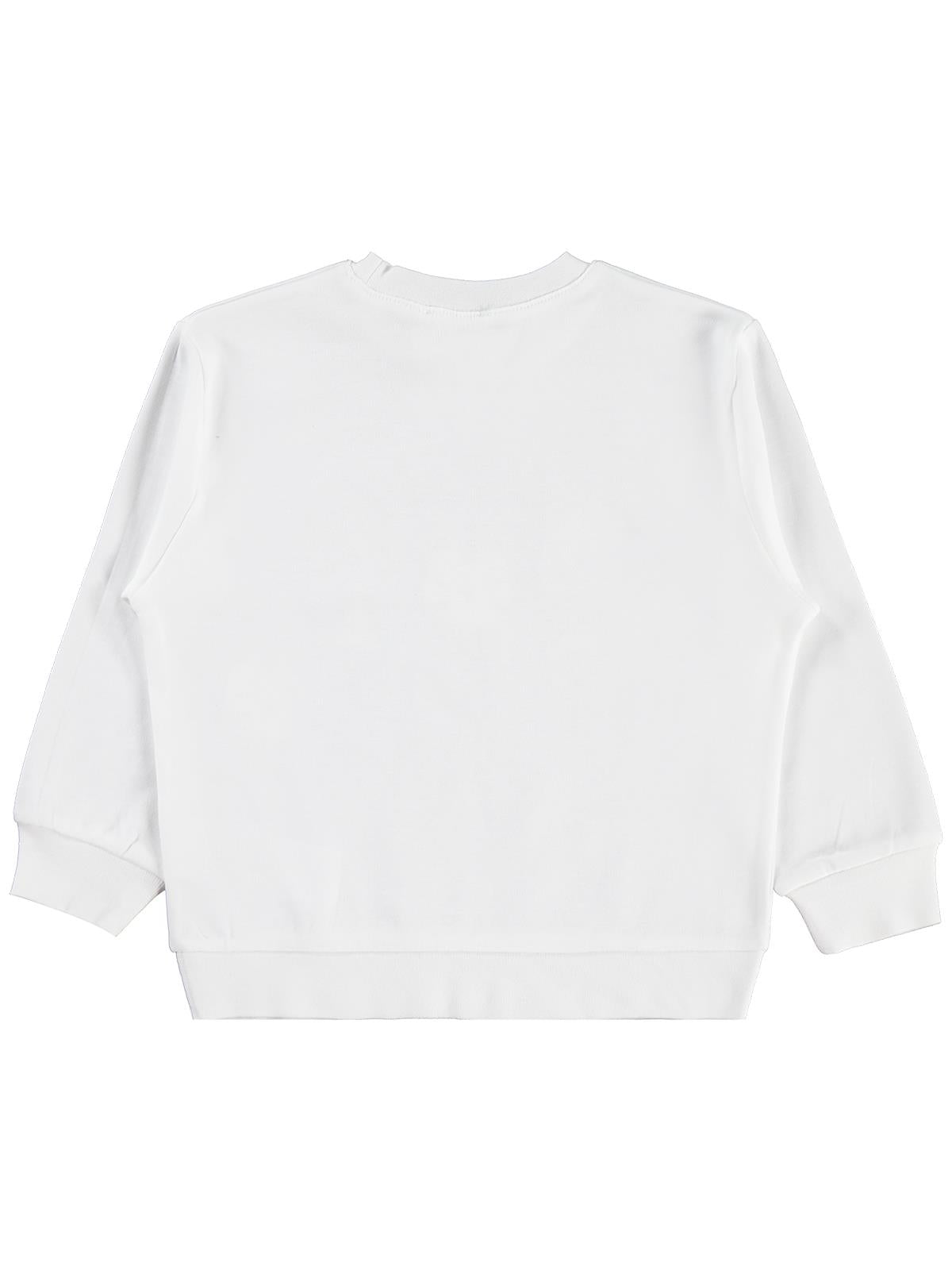 Civil Girls Kız Çocuk Kediler Baskılı Sweatshirt | İnterlok Uzun Kol | Okul Kreş ve Günlük Kullanım - Ekru