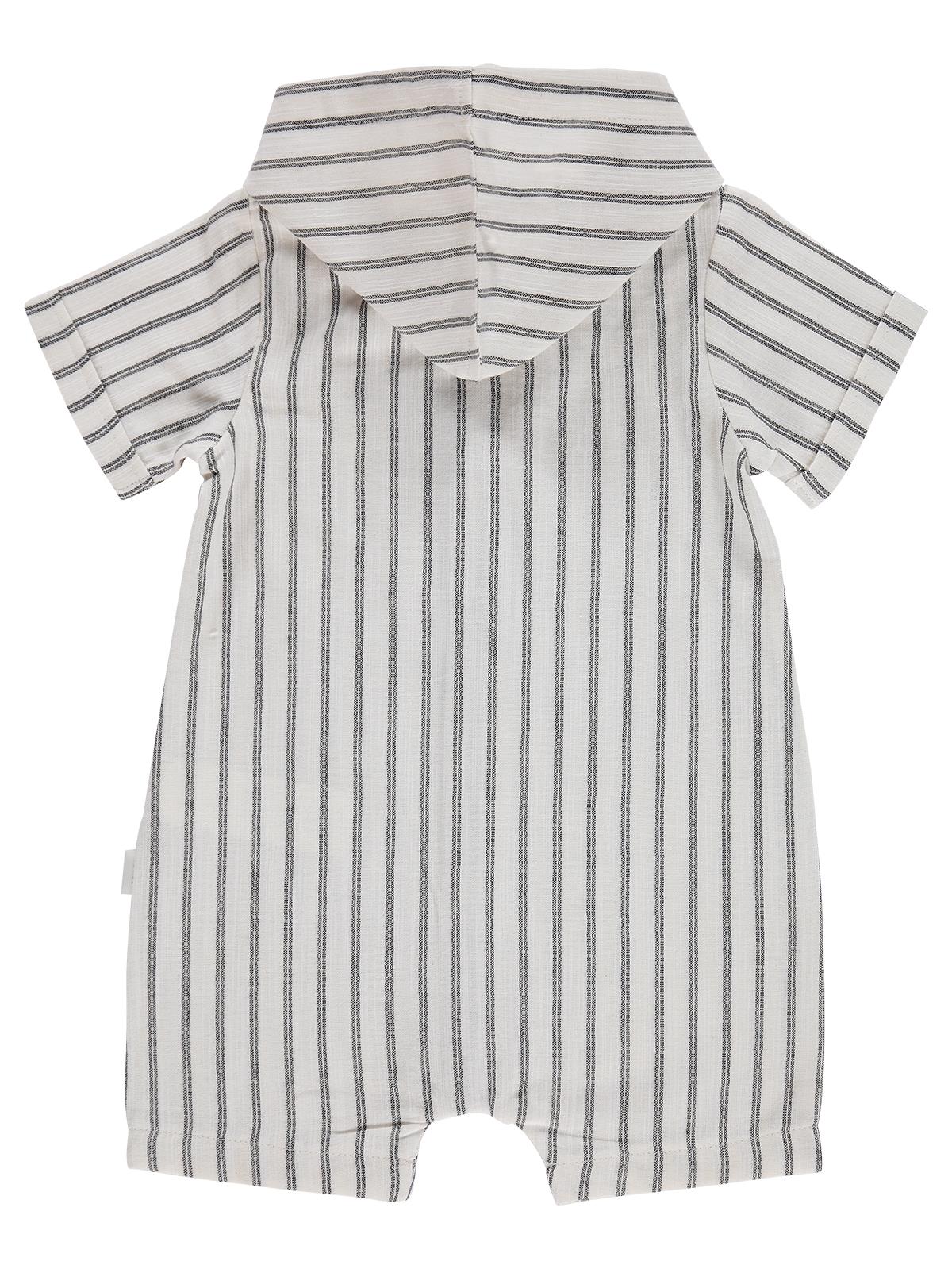 Civil Baby Çizgili Kapüşonlu 6-18 Ay Tulum - Lacivert