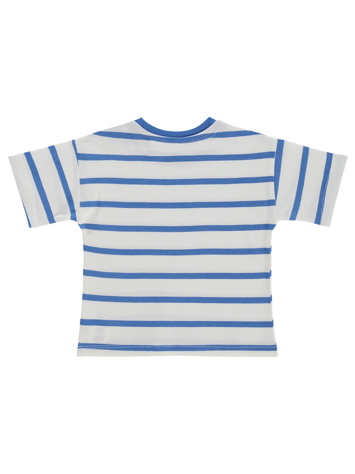 Civil Baby Çizgili 6-18 Ay Tişört - Mavi