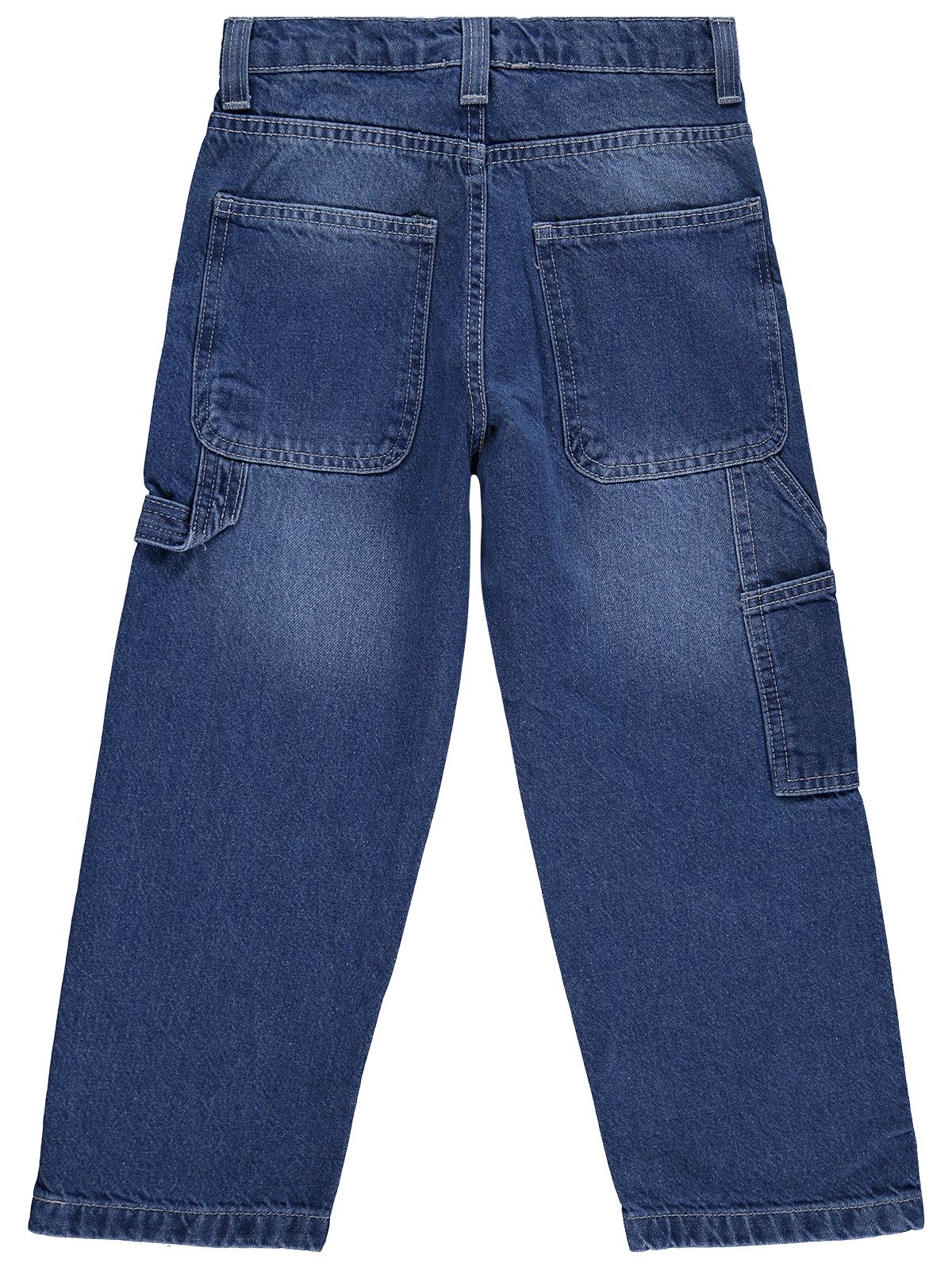 Civil Boys Yan Cepli Baggy Kalıp 10-13 Yaş Pantolon Kot - Mavi