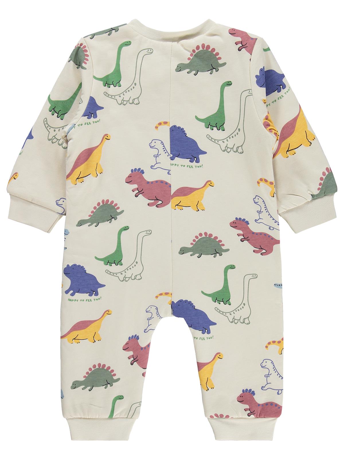 Civil Baby Dino Baskılı | 1.6 TOG Uyku Tulumu| Pamuklu Süprem | Uzun Kollu Bisiklet Yaka - Bej