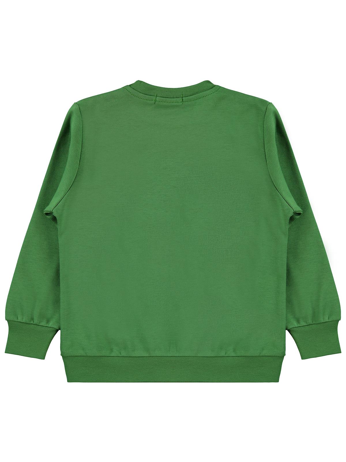 Civil Erkek Çocuk Kaykay Canavar Baskılı Sweatshirt Km | İnterlok | Okul Kreş ve Günlük Kullanım - Yeşil