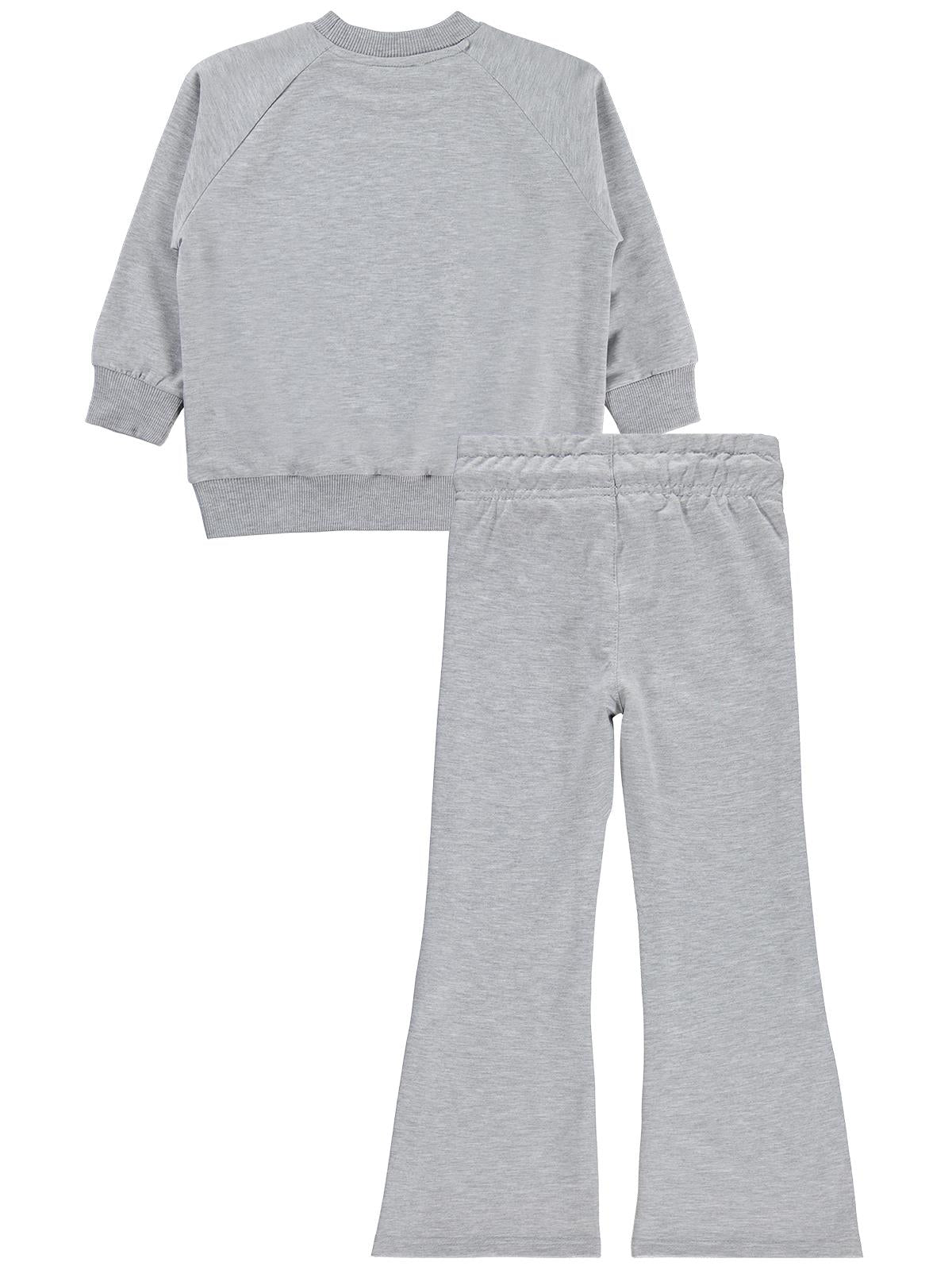 Mışıl Kids Paça Yırtmaçlı10-13 Yaş Eşofman Takımı | Okul Kreş ve Günlük Kullanım - Gri
