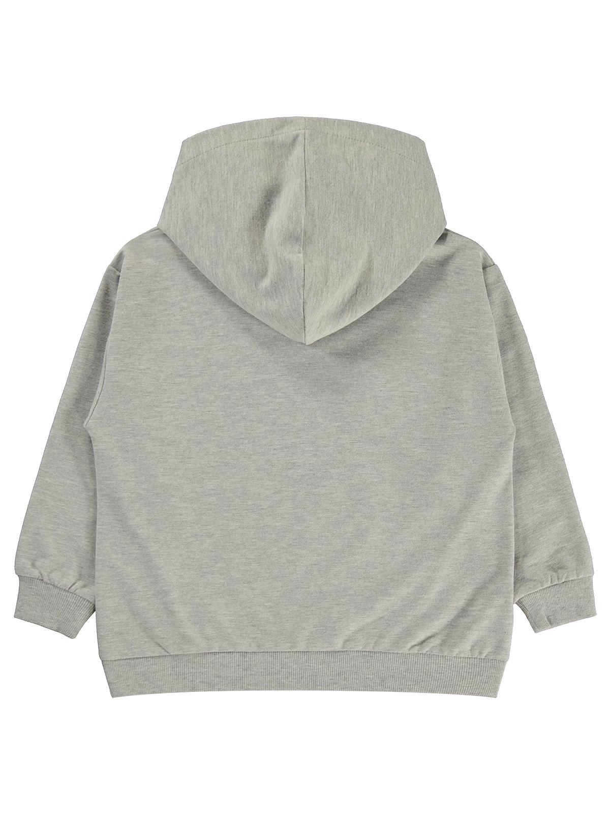 Civil Erkek Çocuk Basic Kapşonlu Sweatshirt | Fırçalı 2 İp Uzun Kol | Okul Kreş ve Günlük Kullanım - Gri