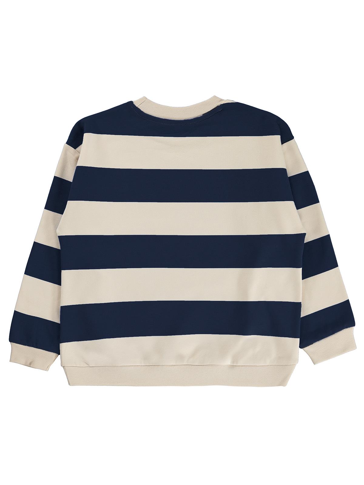 Civil Boys Kalın Çizgili Basic 6-9 Yaş Sweatshirt - Lacivert