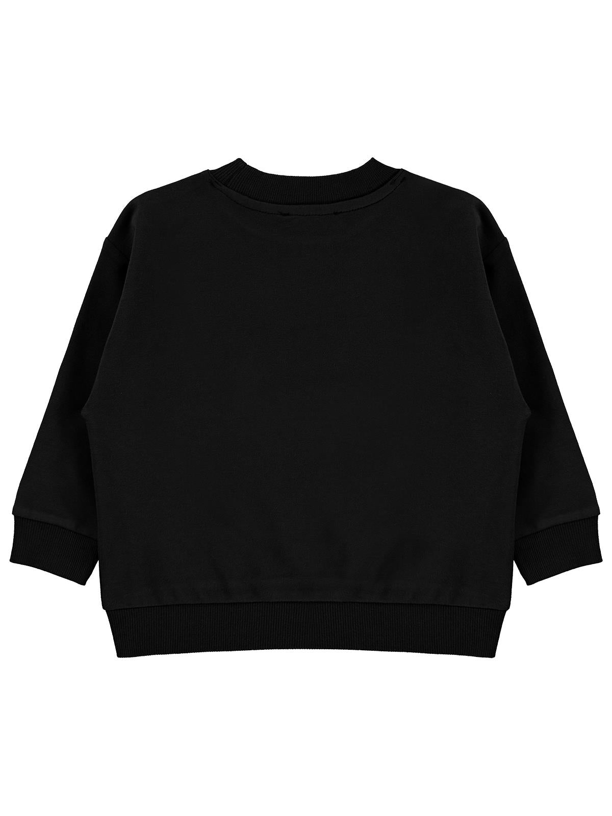 Civil Boys Erkek Çocuk Basic Sweatshirt | Fırçalı 2 İp Uzun Kol | Okul Kreş ve Günlük Kullanım - Siyah