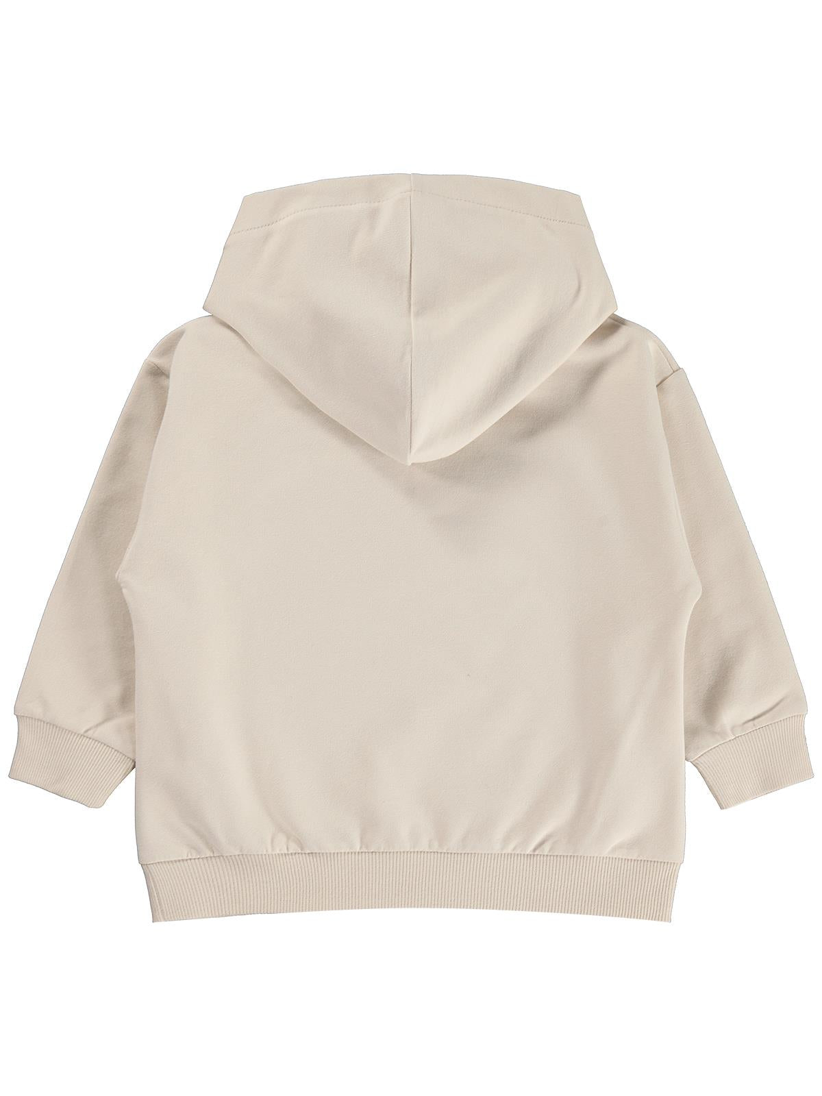 Civil Boys Erkek Çocuk Basic Kapşonlu Sweatshirt | Fırçalı 2 İp Uzun Kol | Okul Kreş ve Günlük Kullanım - Bej