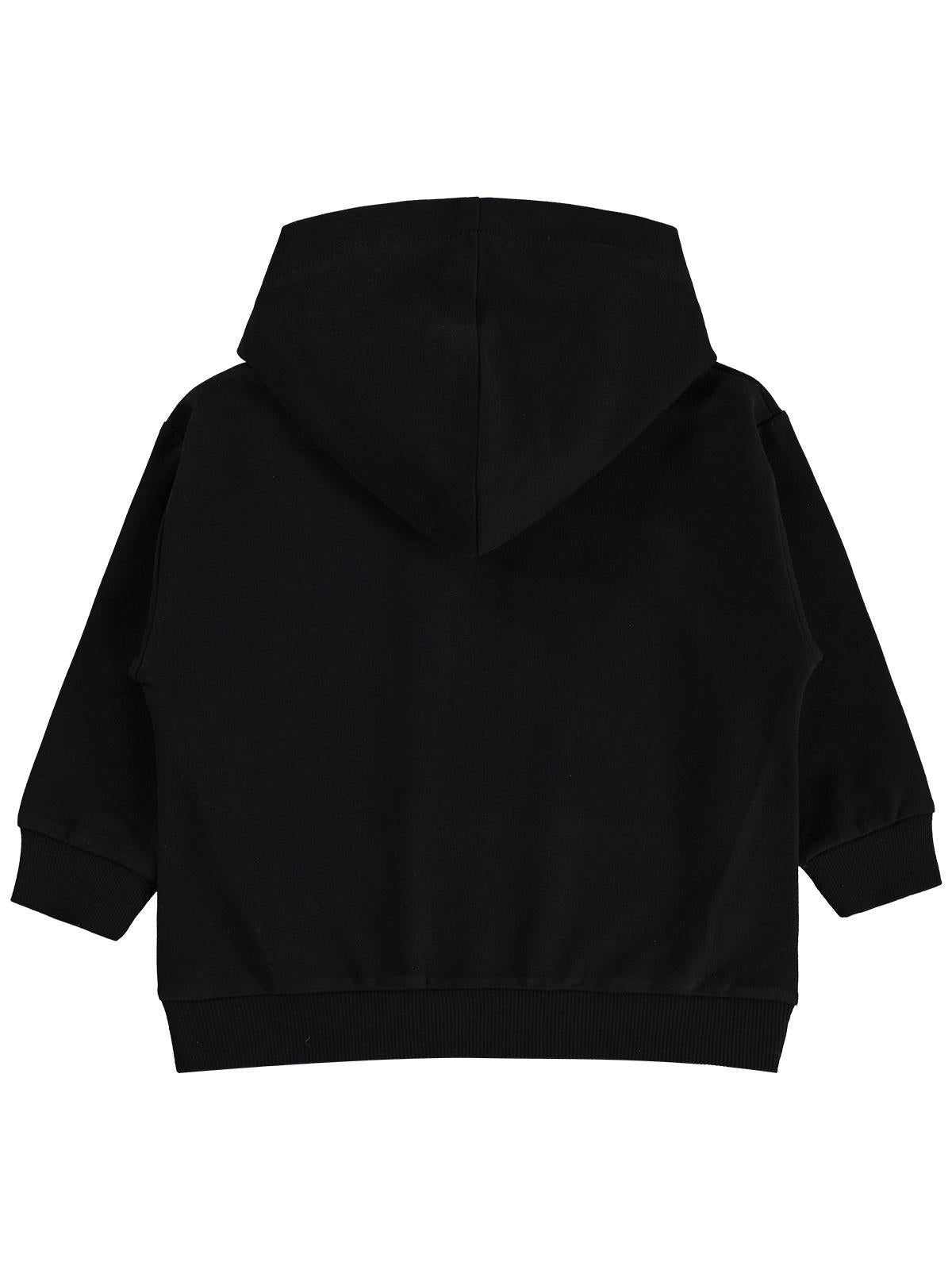 Civil Boys Erkek Çocuk Basic Kapşonlu Sweatshirt | Fırçalı 2 İp Uzun Kol | Okul Kreş ve Günlük Kullanım - Siyah