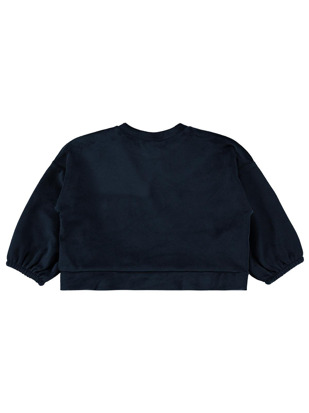 Civil Baby Fransız Kadife Fiyonklu 6-18 Ay Sweatshirt - Lacivert