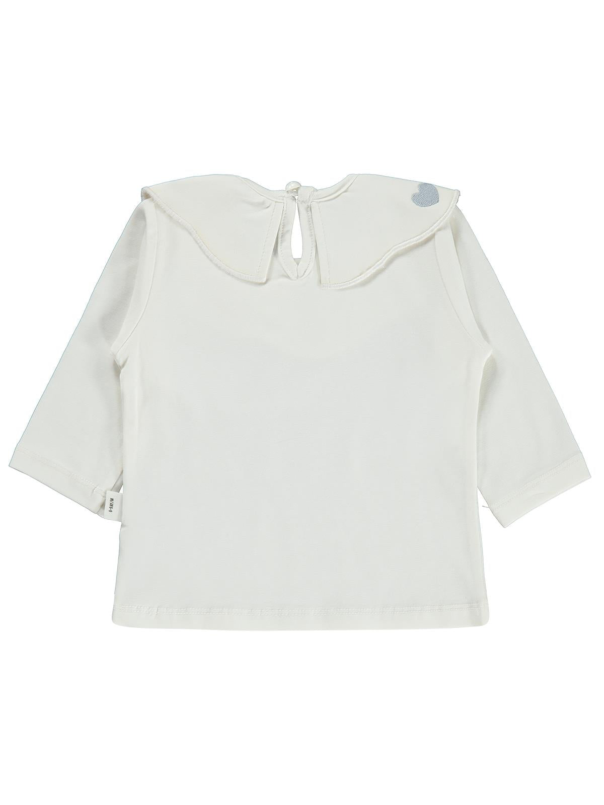 Civil Baby Yakası Kalp Nakışlı 6-18 Ay Sweatshirt - Ekru