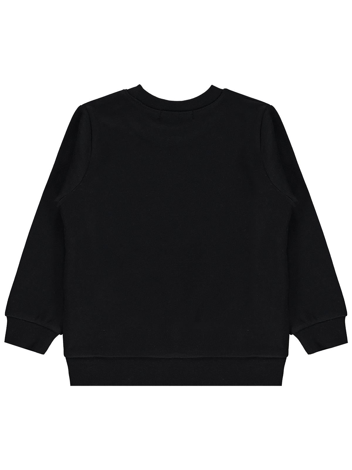 Civil Girls Telefon Baskılı 2-5 Yaş Sweatshirt - Siyah