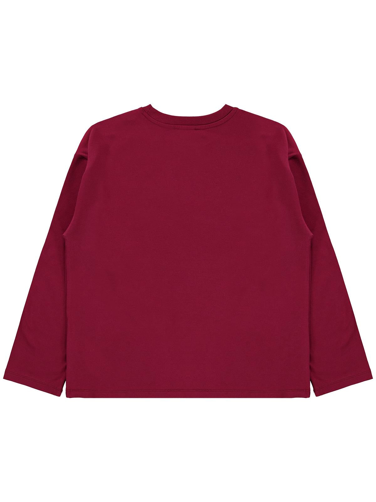 Civil Kız Çocuk Trust Baskılı Sweatshirt | Likralı Süprem Şardonlu | Okul Kreş ve Günlük Kullanım - Bordo