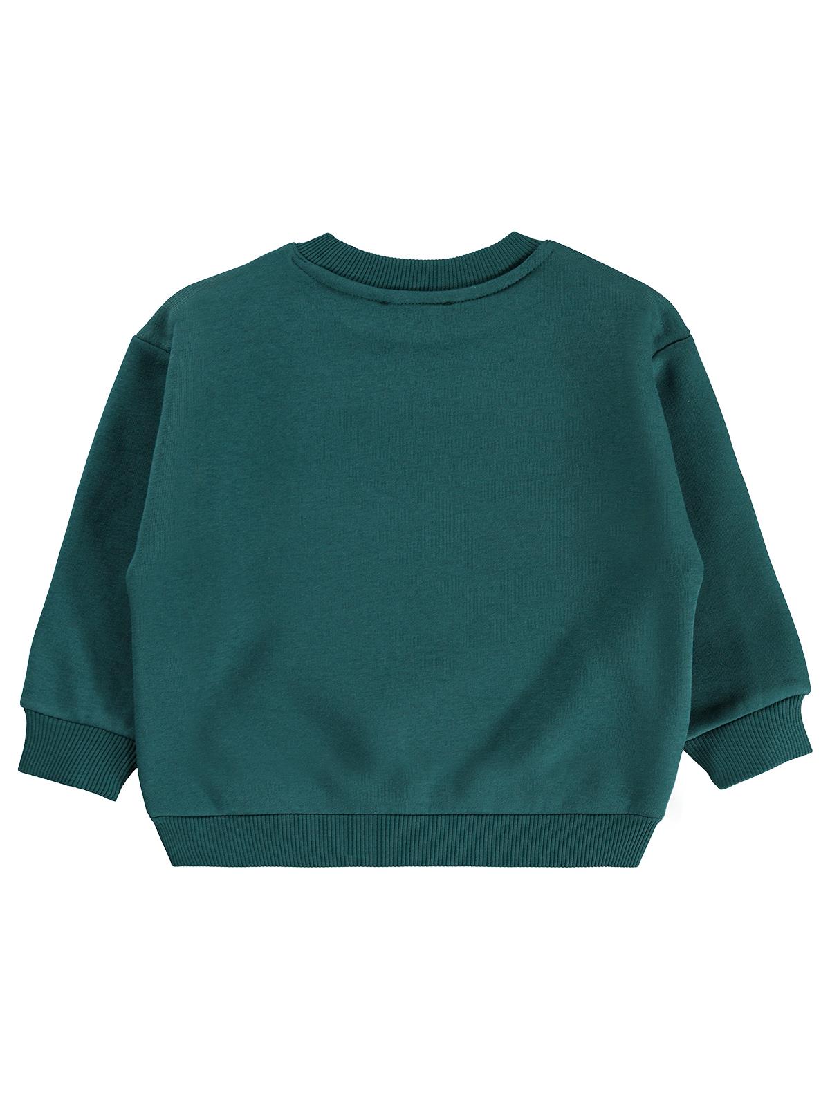 Civil Erkek Çocuk BASEBALL BASKILI Sweatshirt | 3 İp Uzun Kol | Okul Kreş ve Günlük Kullanım - Yeşil