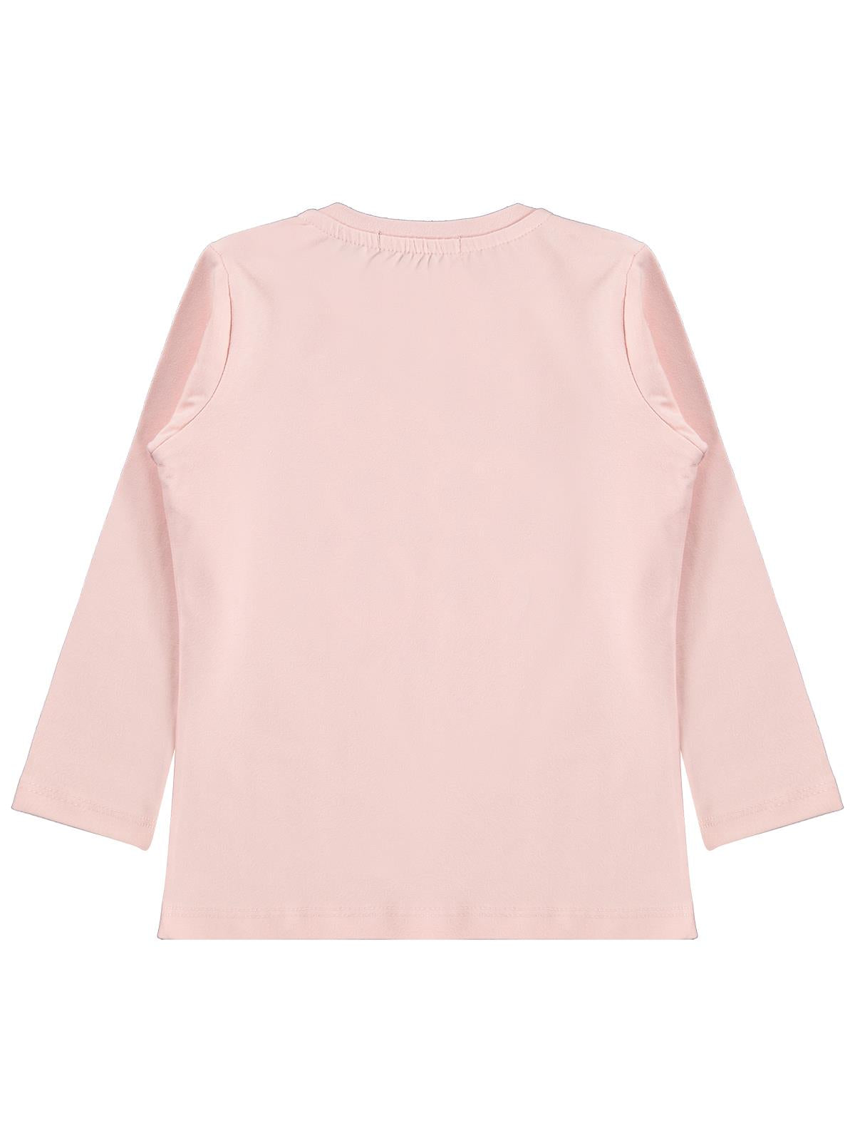 Civil Girls Kız Çocuk Tavşan Baskılı Sweatshirt | Likralı Süprem Şardonlu | Okul Kreş ve Günlük Kullanım - Pudra