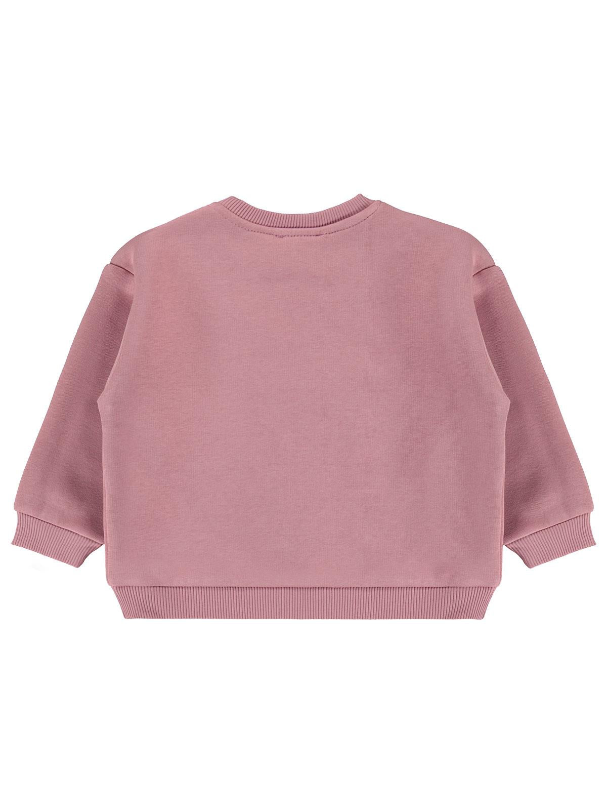 Civil Girls Kız Çocuk Tavşan Nakışlı Sweatshirt | 3 İp Uzun Kol | Okul Kreş ve Günlük Kullanım - Pembe