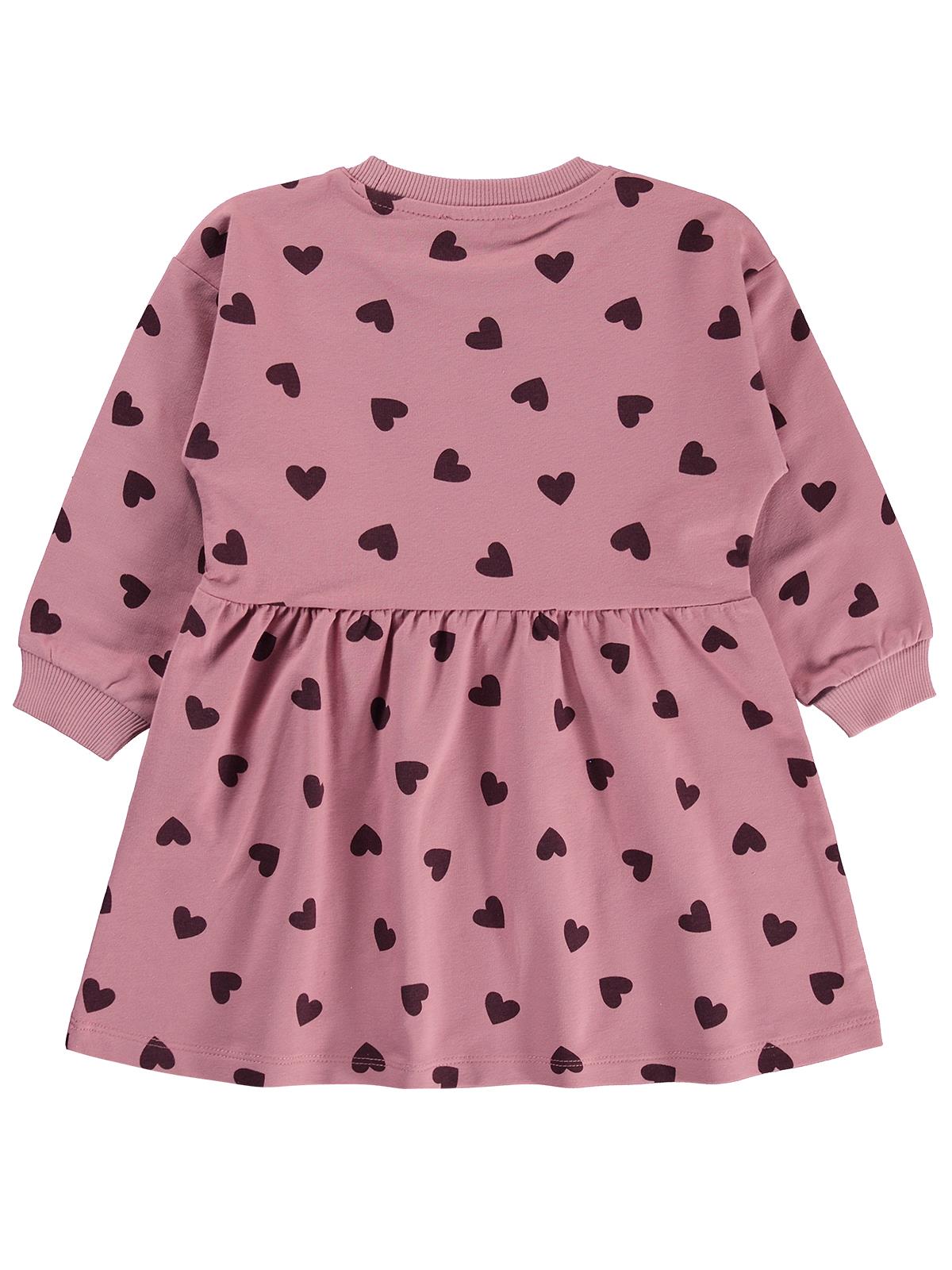 Civil Girls Kalp Desenli 2-5 Yaş Elbise - Pembe