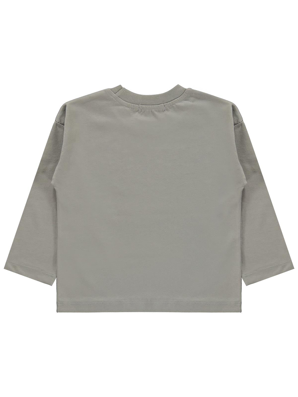 Civil Boys Erkek Çocuk Dınosaur Baskılı Sweatshirt Km | Süprem Uzun Kol | Okul Kreş ve Günlük Kullanım - Gri