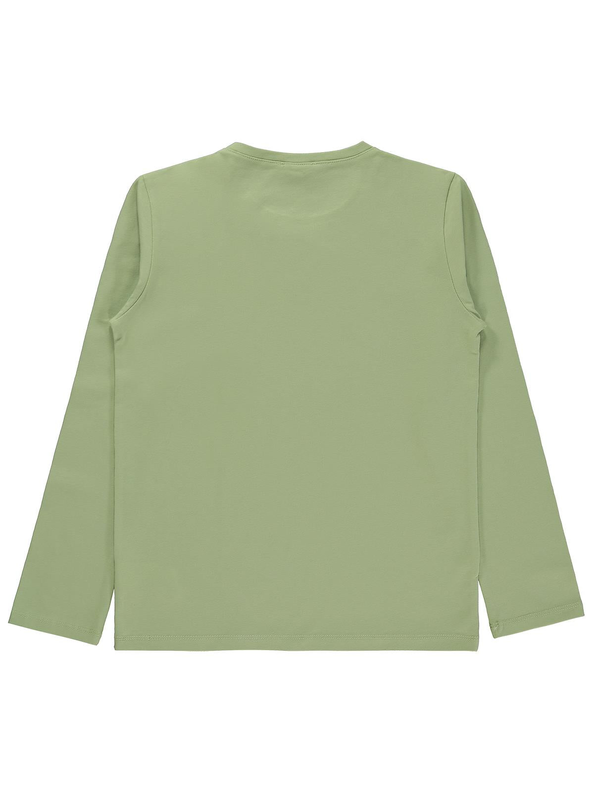 Civil Boys Erkek Çocuk Basic Sweatshirt | Likralı Süprem Uzun Kol | Okul Kreş ve Günlük Kullanım - Yeşil