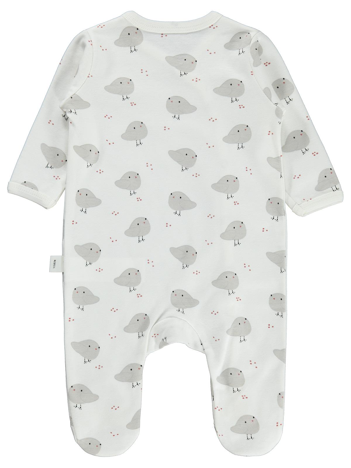 Civil Baby Serçe Empirme Patikli 1-9 Ay Tulum - Ekru