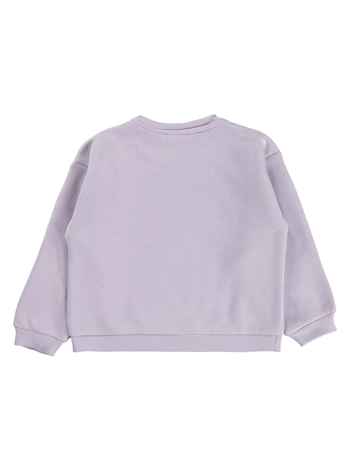 Kuromi Sweatshirt | 3 İp Uzun Kol Bisiklet Yaka Baskılı | Okul Kreş ve Günlük Kullanım - Lila