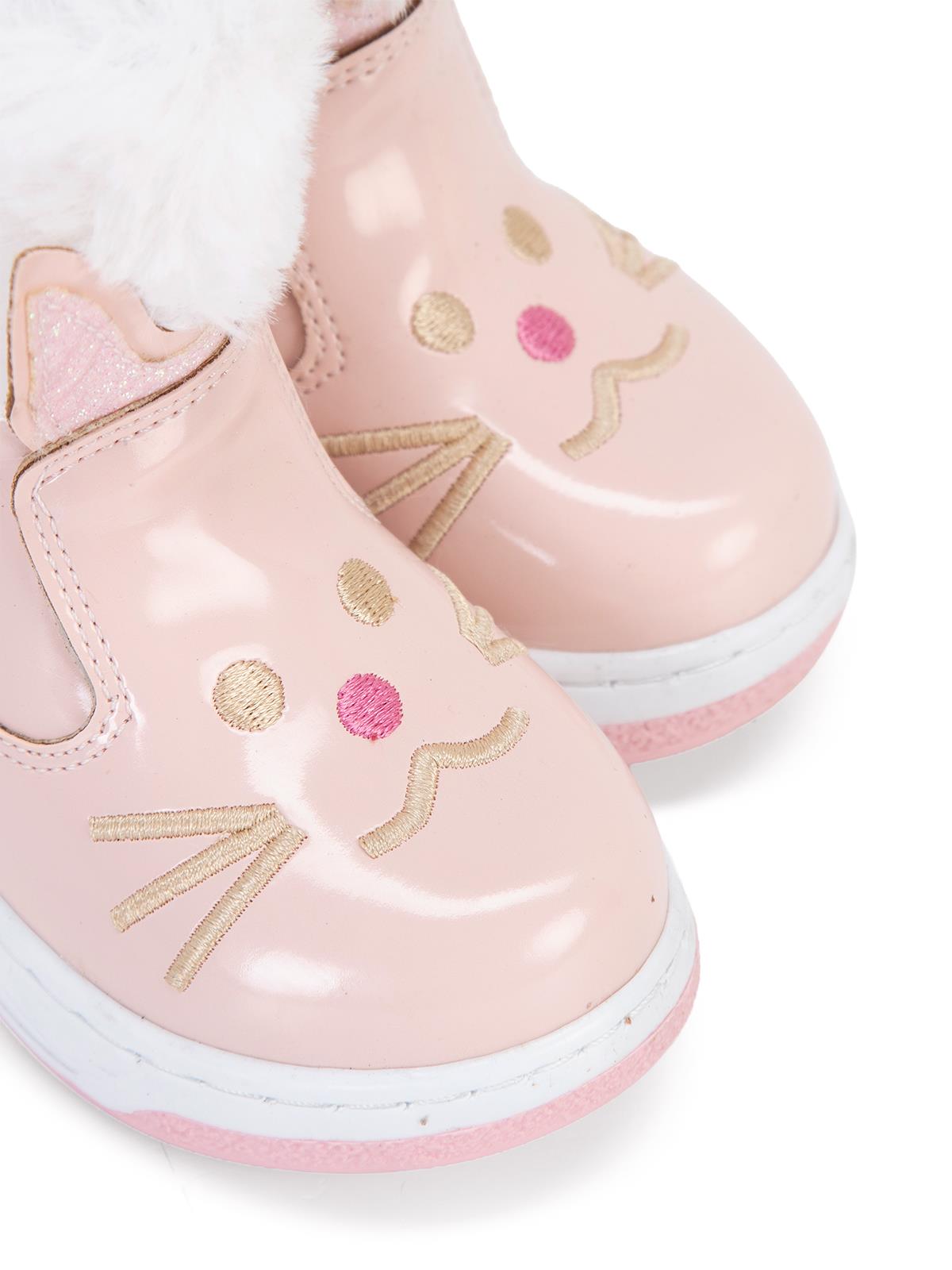 Civil Boots Kedi Nakışlı Rugan 21- Bot ve Çizme - Pembe
