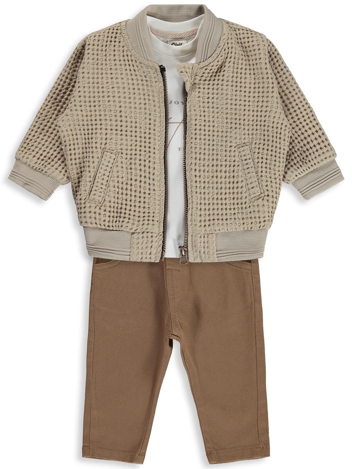 Civil Baby Etiketli 6-18 Ay Takım - Bej