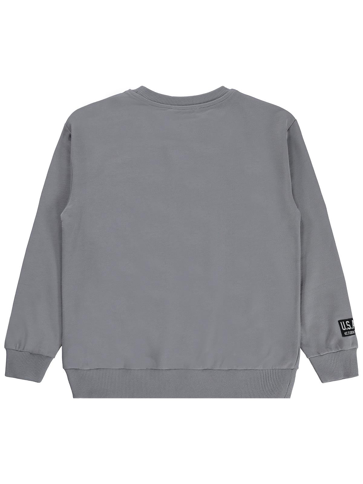 Silversun Basic Etiket Armalı 8-13 Yaş Sweatshirt - Gri