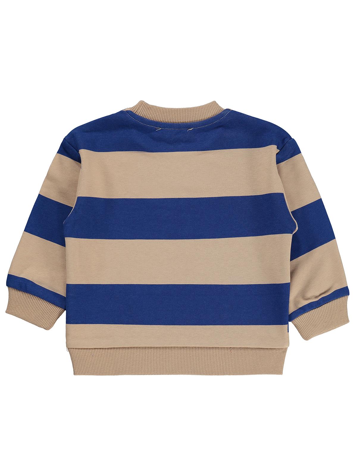 Silversun Athletic Baskılı Çizgili 2-7 Yaş Sweatshirt - Mavi