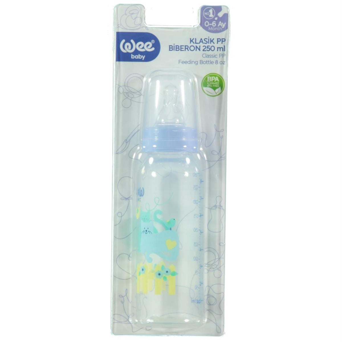 Wee Baby Klasik PP Biberon 250 ml - Mavi