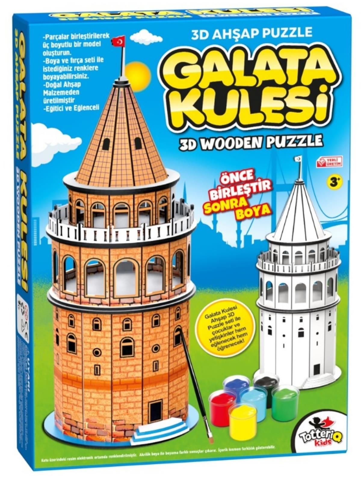 Vardem Oyuncak Galata Kulesi 3D Ahsap Puzzle