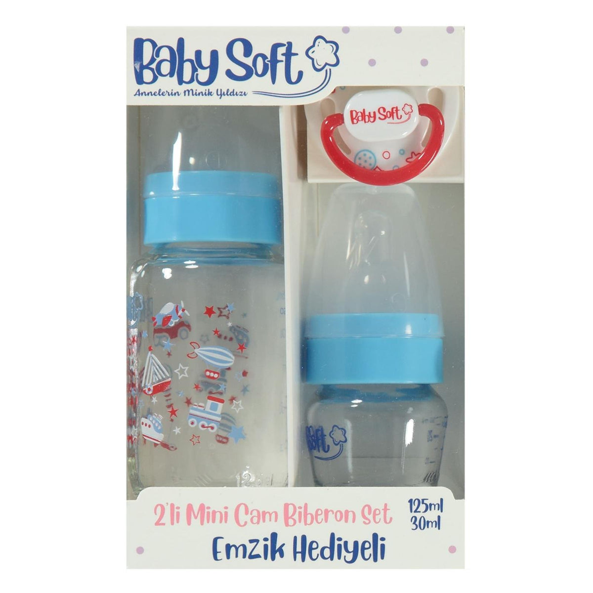 Baby Soft 2'li Mini Cam Biberon Set - Mavi